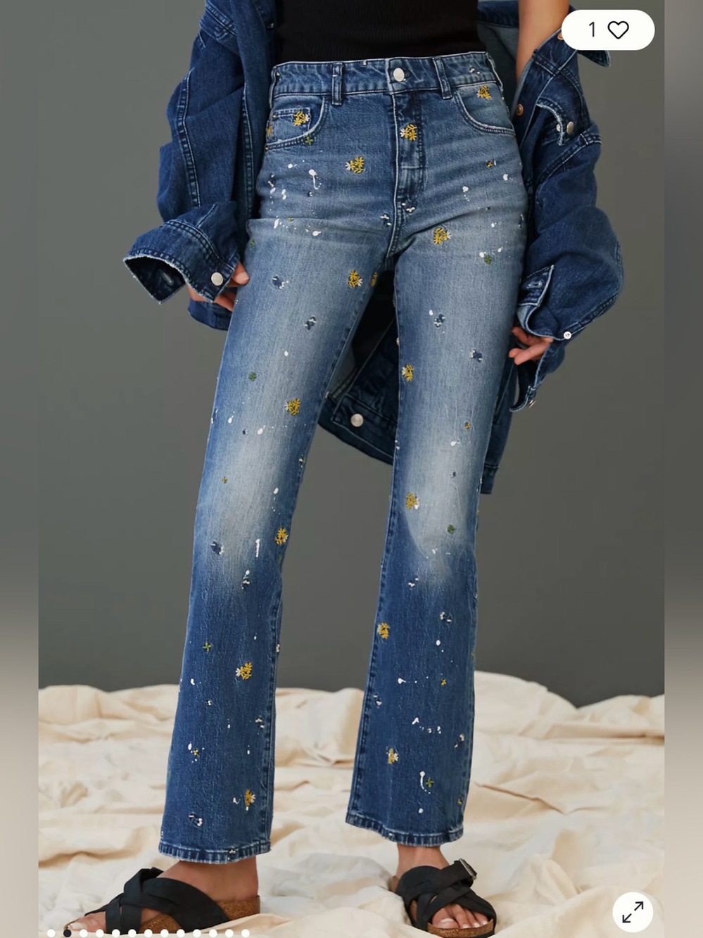 Pilcro The Icon Flare Jeans Embroidered and paint size 26